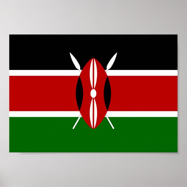Affiche Drapeau du Kenya (Devant)