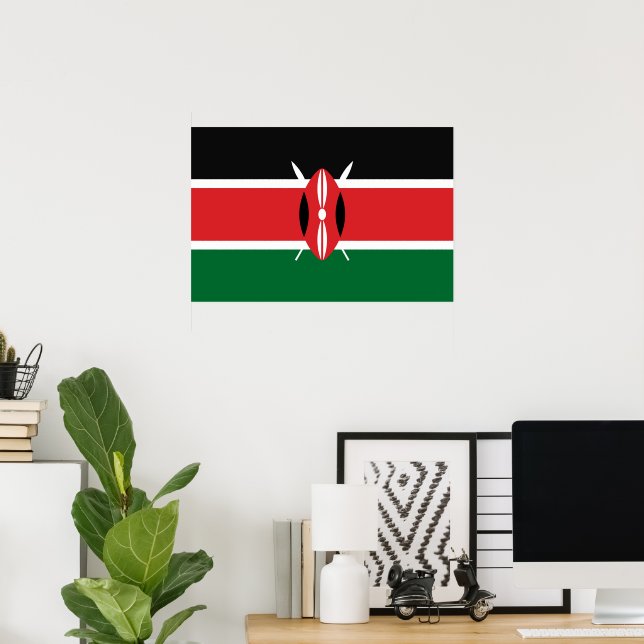 Affiche Drapeau du Kenya (Bureau à domicile)