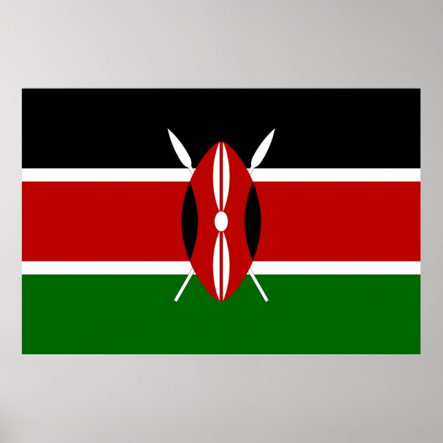 Affiche Drapeau du Kenya (Devant)