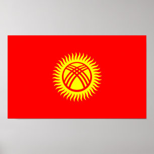 Affiche Drapeau du Kirghizistan