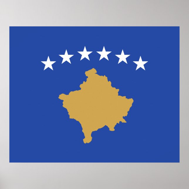 Affiche Drapeau du Kosovo (Devant)