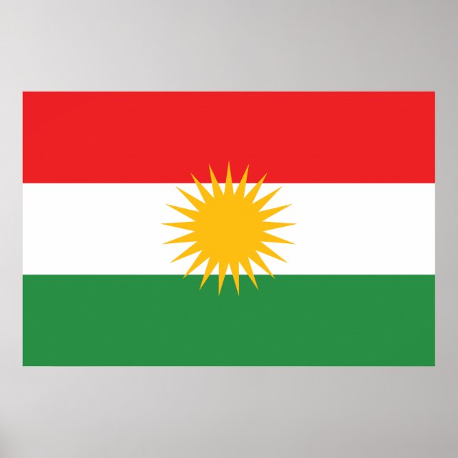 Affiche Drapeau du Kurdistan (Devant)
