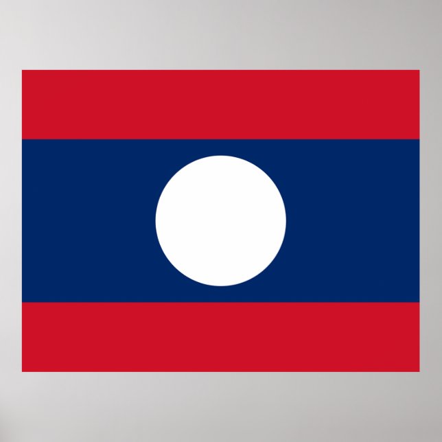 Affiche Drapeau du Laos (Devant)