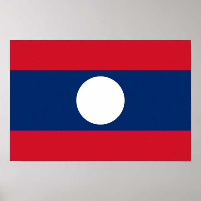 Affiche Drapeau du Laos (Devant)