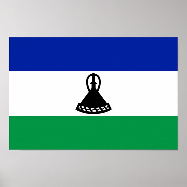 Affiche Drapeau du Lesotho (Devant)