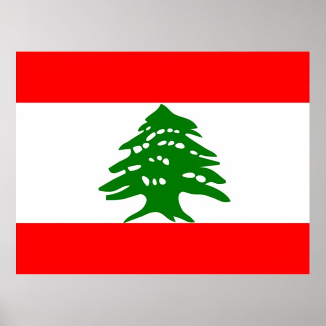 Affiche Drapeau du Liban (Devant)
