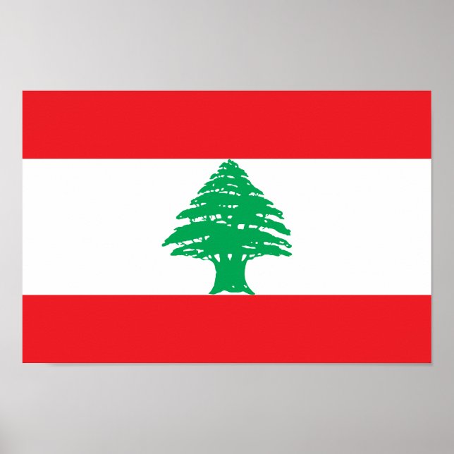 Affiche Drapeau du Liban (Devant)