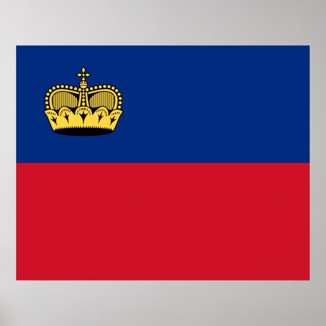 Affiche Drapeau du Liechtenstein (Devant)