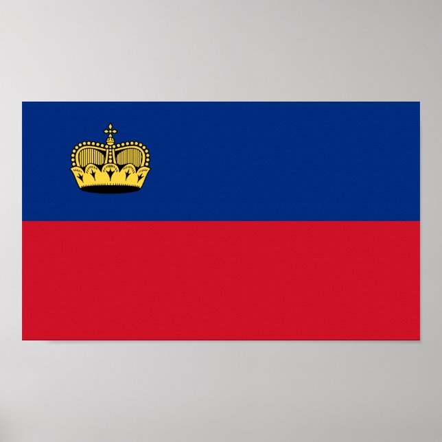 Affiche Drapeau du Liechtenstein (Devant)