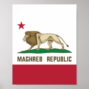 Affiche Drapeau du Lion de la République du Maghreb Fierté