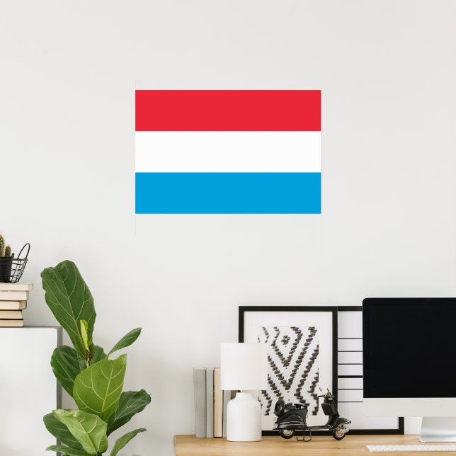 Affiche Drapeau du Luxembourg (Bureau à domicile)