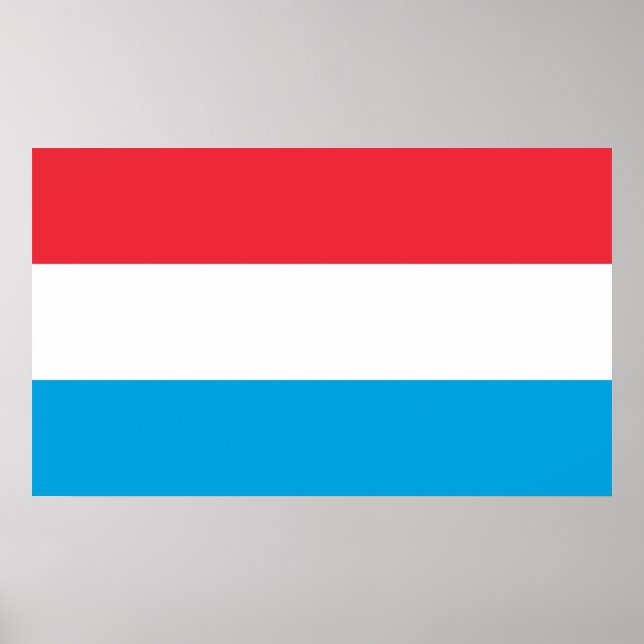 Affiche Drapeau du Luxembourg (Devant)