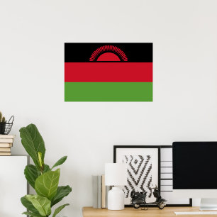 Affiche drapeau du Malawi