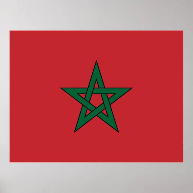 Affiche Drapeau du Maroc (Devant)
