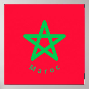 Affiche Drapeau du Maroc