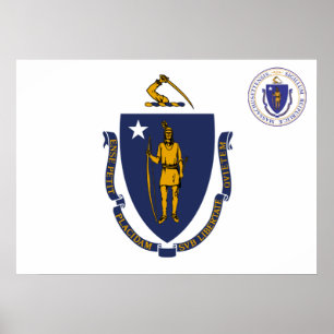 Affiche Drapeau du Massachusetts