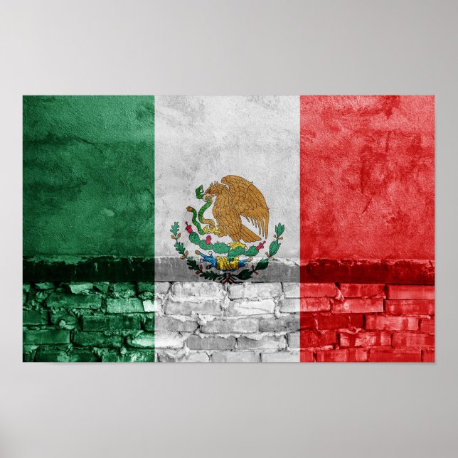 Affiche Drapeau du Mexique (Devant)