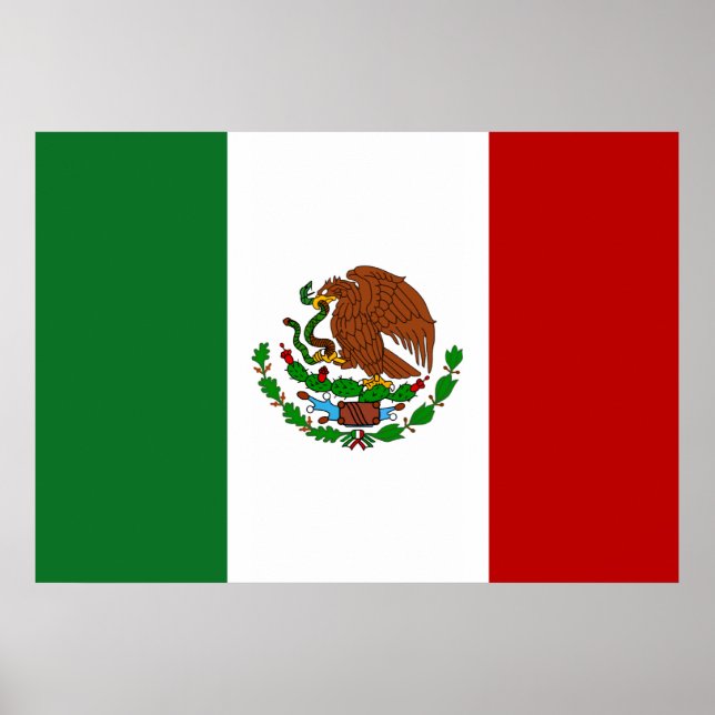 Affiche Drapeau du Mexique (Devant)