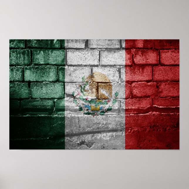 Affiche Drapeau du Mexique (Devant)