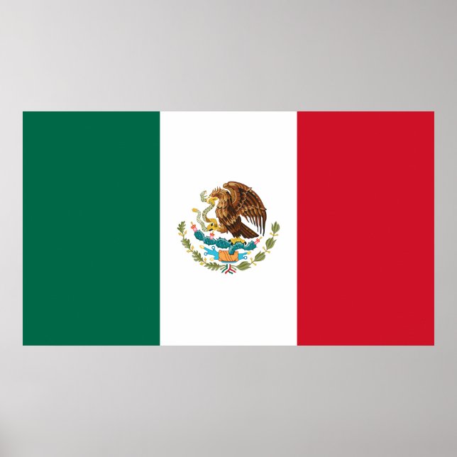 Affiche Drapeau du Mexique (Devant)