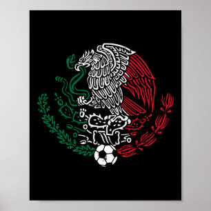 Affiche Drapeau du Mexique Aigle mexicain Football Hommes