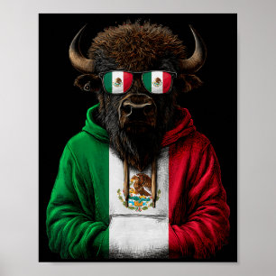 Affiche Drapeau du Mexique Fierté mexicaine Racines mexica