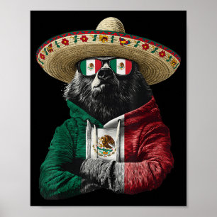 Affiche Drapeau du Mexique Fierté mexicaine Racines mexica