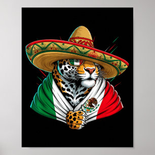 Affiche Drapeau du Mexique Fierté mexicaine Racines mexica
