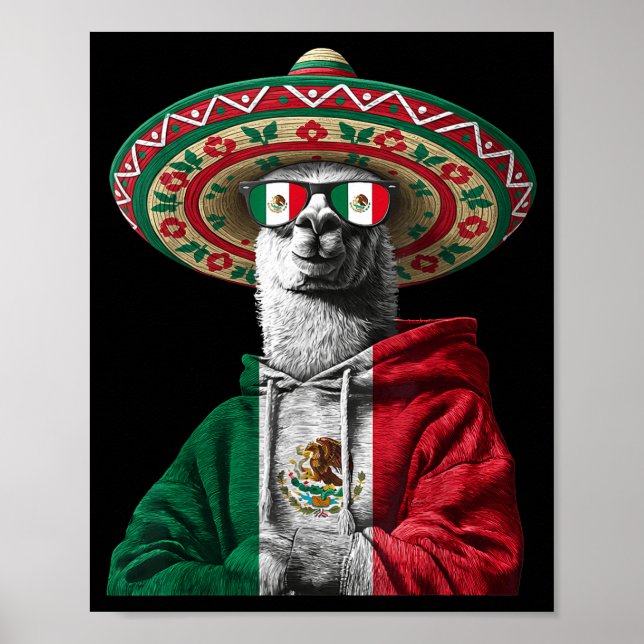 Affiche Drapeau du Mexique Fierté mexicaine Racines mexica (Devant)