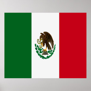 Affiche Drapeau du Mexique patriotique