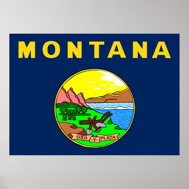 Affiche Drapeau du Montana (Devant)