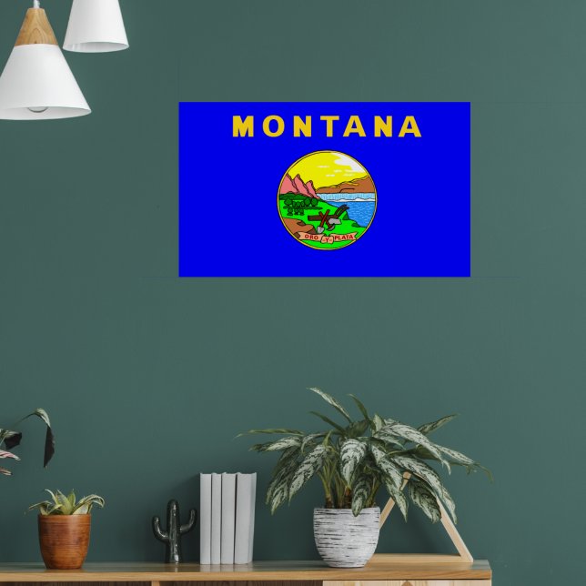 Affiche Drapeau du Montana, Big Sky Country, (Salon 1)
