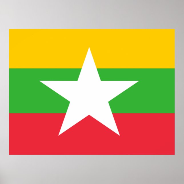 Affiche Drapeau du Myanmar (Devant)