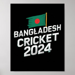 Affiche Drapeau du Ngladesh Supporters de cricket Joueur E