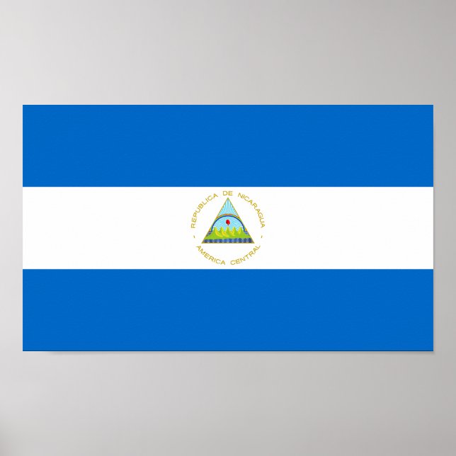 Affiche Drapeau du Nicaragua (Devant)