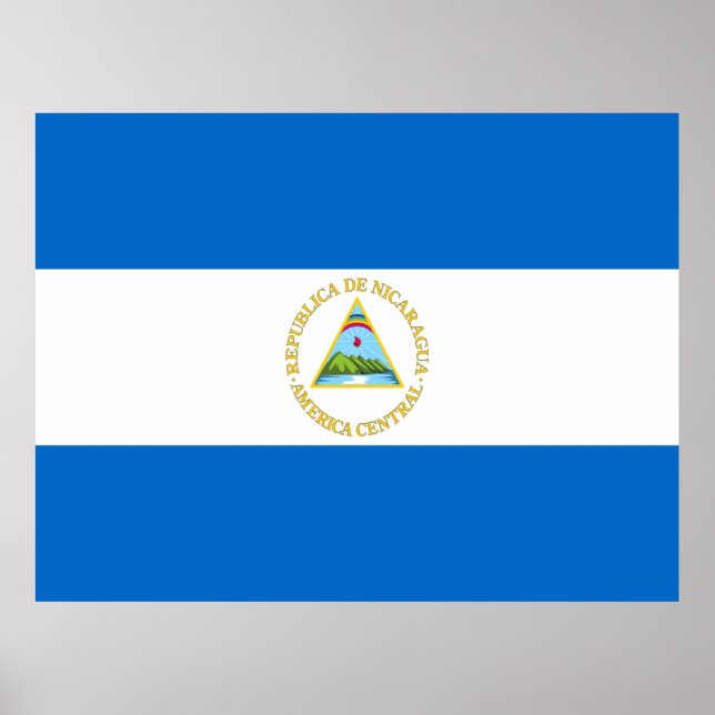 Affiche Drapeau du Nicaragua (Devant)