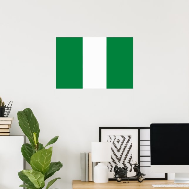 Affiche Drapeau du Nigeria (Bureau à domicile)