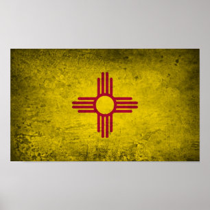 Affiche Drapeau du Nouveau Mexique d'affiche