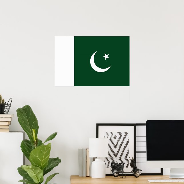 Affiche Drapeau du Pakistan (Bureau à domicile)