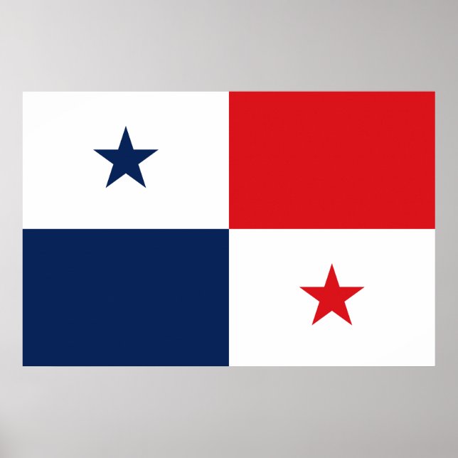 Affiche Drapeau du Panama (Devant)
