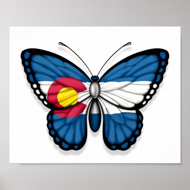 Affiche Drapeau du papillon du Colorado (Devant)
