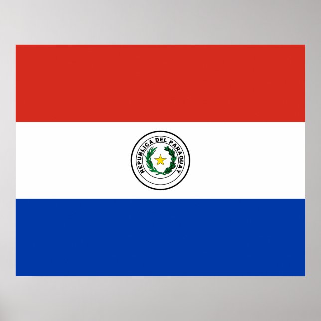 Affiche Drapeau du Paraguay (Devant)