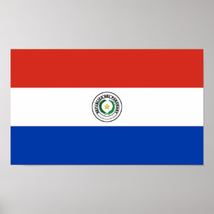 Affiche drapeau du Paraguay
