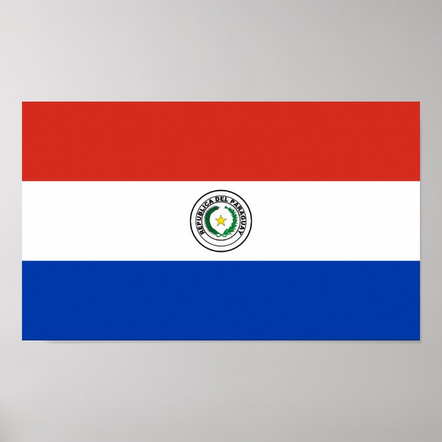 Affiche drapeau du Paraguay (Devant)