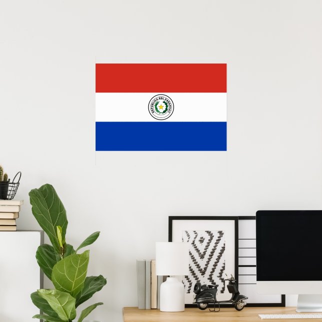 Affiche Drapeau du Paraguay (Bureau à domicile)