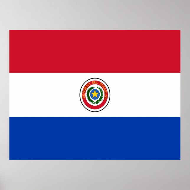 Affiche Drapeau du Paraguay (Devant)