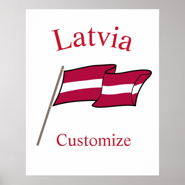 Affiche Drapeau du pays Lettonie Thunder_Cove (Devant)