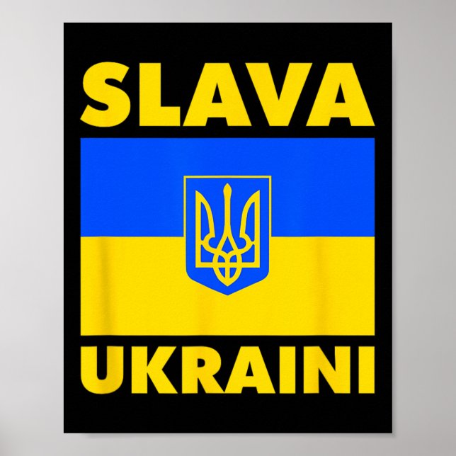 Affiche Drapeau du pays Ukraine Fierté Slava Ukraini  (Devant)