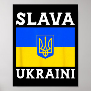 Affiche Drapeau du pays Ukraine Fierté Slava Ukraini 1