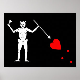 Affiche Drapeau du Pirate de Barbe Noire